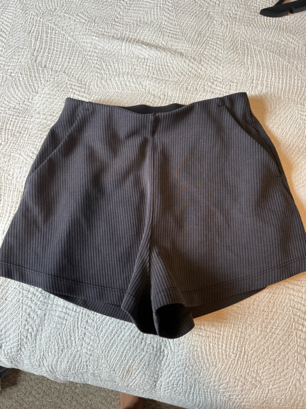 lululemon athletica Black Ribbed High-Waist Shorts